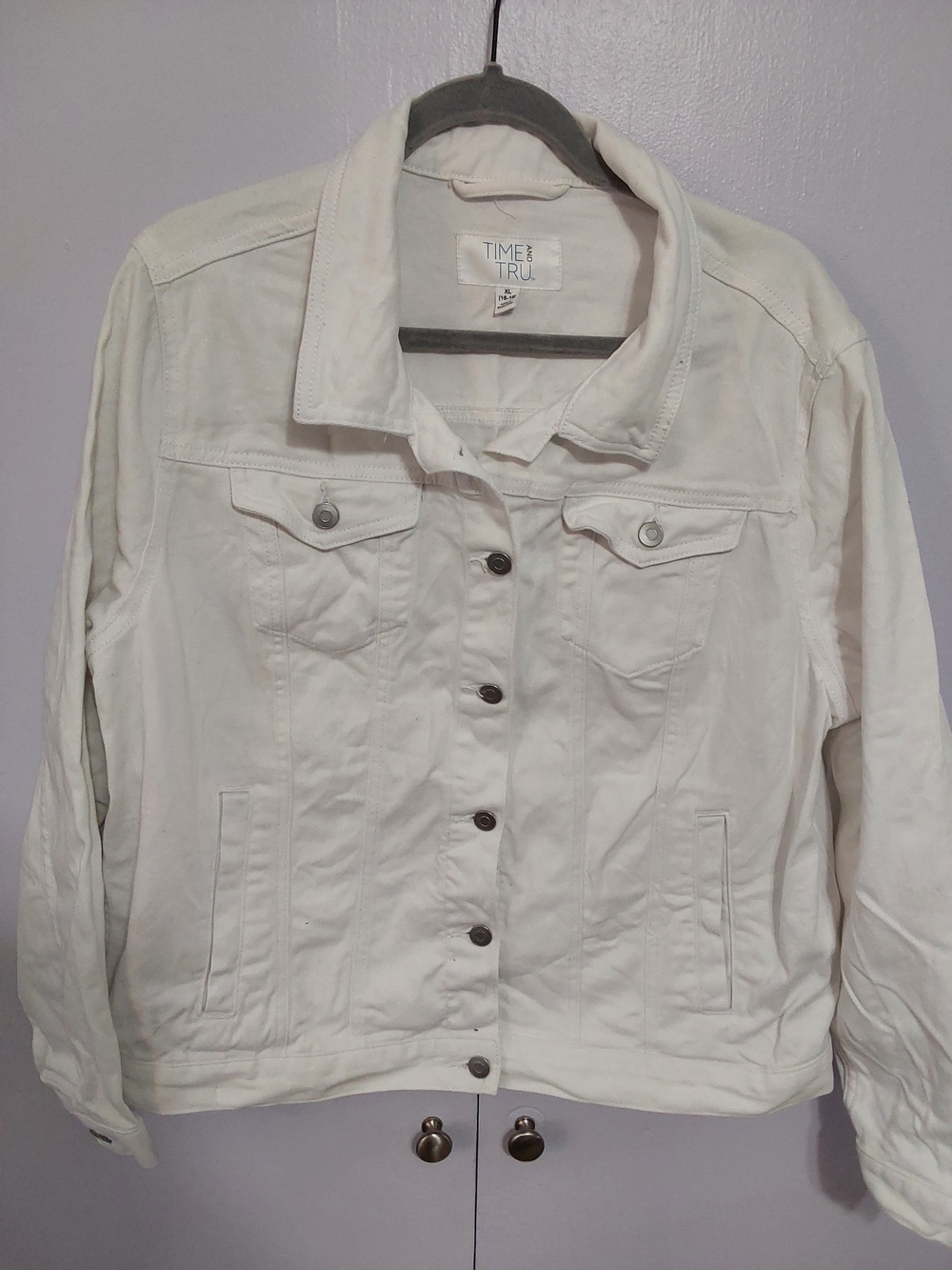 Time and Tru White Denim Trucker Jacket